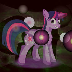 Twilight Sparkle attacks the darkness