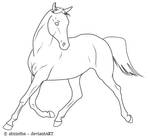 Arabian horse lineart by abzinthe