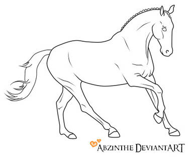 Running horse lineart