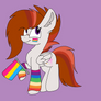 Dusky Blitz holding her Pansexual Flag