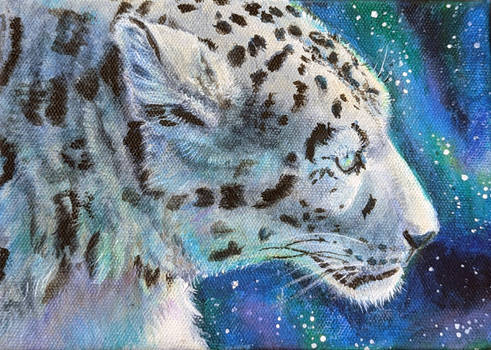 Snow Leopard Small Canvas