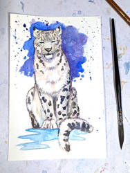 Snowleopard Watercolor