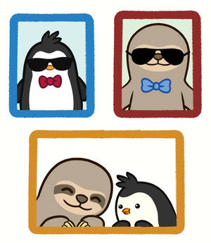 Slothy and Pengy 'Kool Kids' Portrait: BFF edition