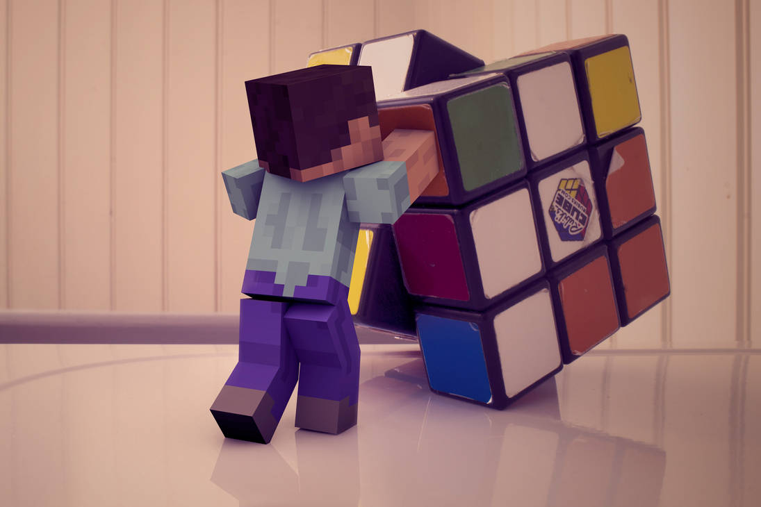 Steve Cubed Steve trying a Rubik's Cube by Weed-Lion on DeviantArt