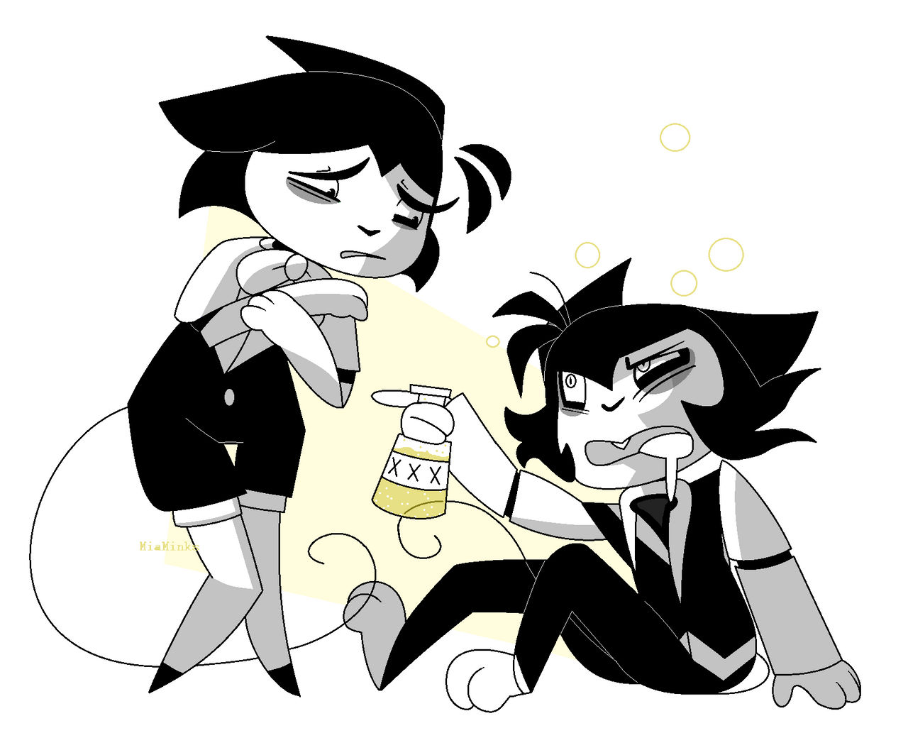 Personality Swap AU~ Mel and Mal by MiaMinks on DeviantArt