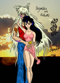 Inuyasha and Kagome sunset