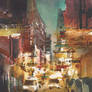 Watercolor Cityscape - composition 30201