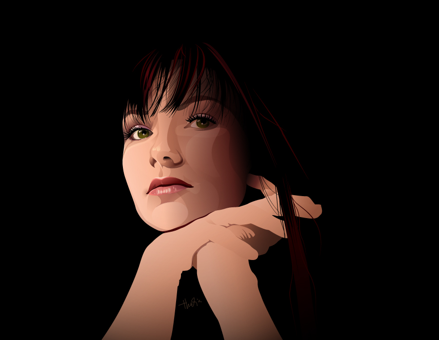 girl in black background by sun2197 on DeviantArt