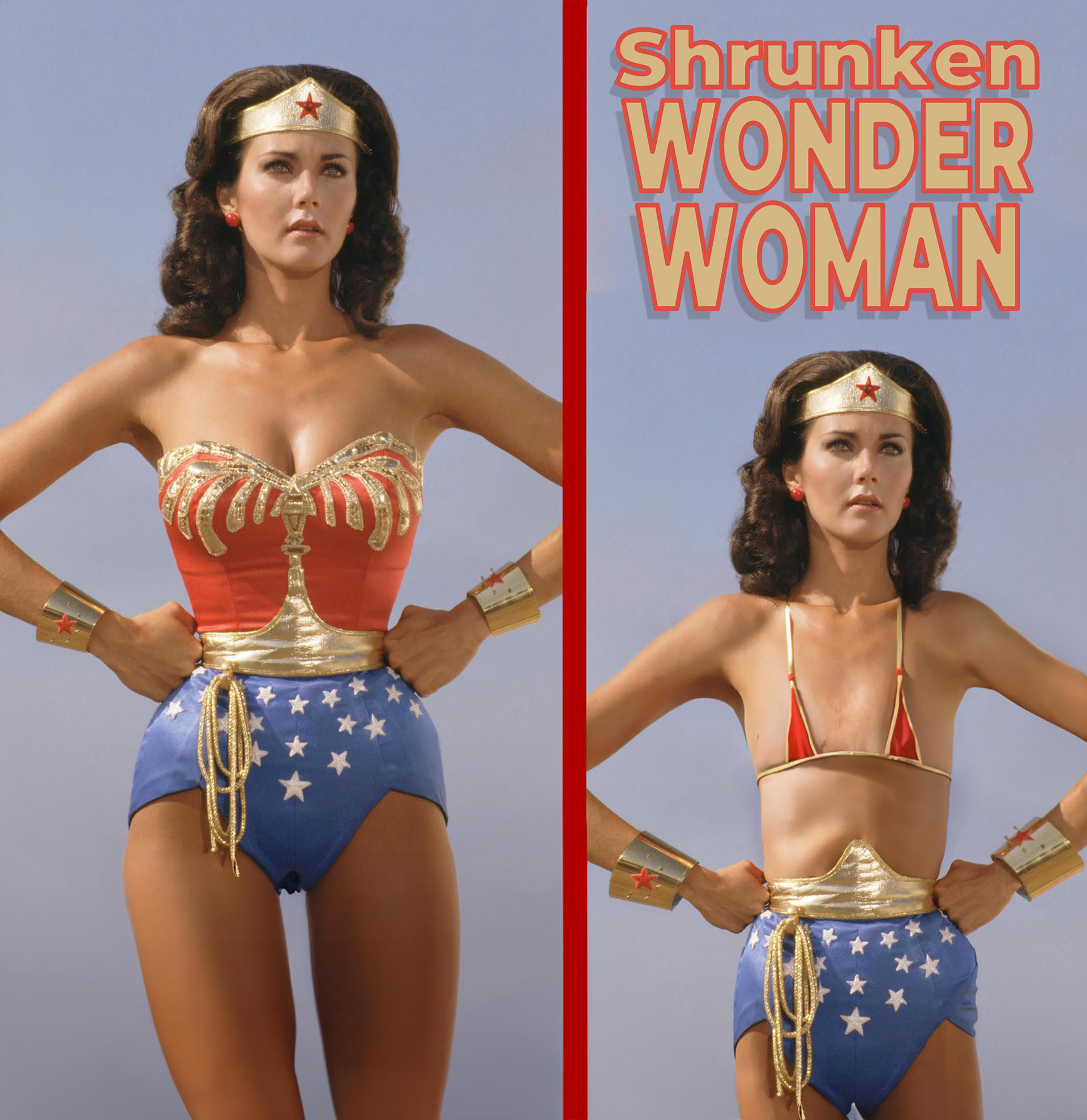 Wonder Woman Shrinks All Over and Gets New Uniform by smallfoot93 on