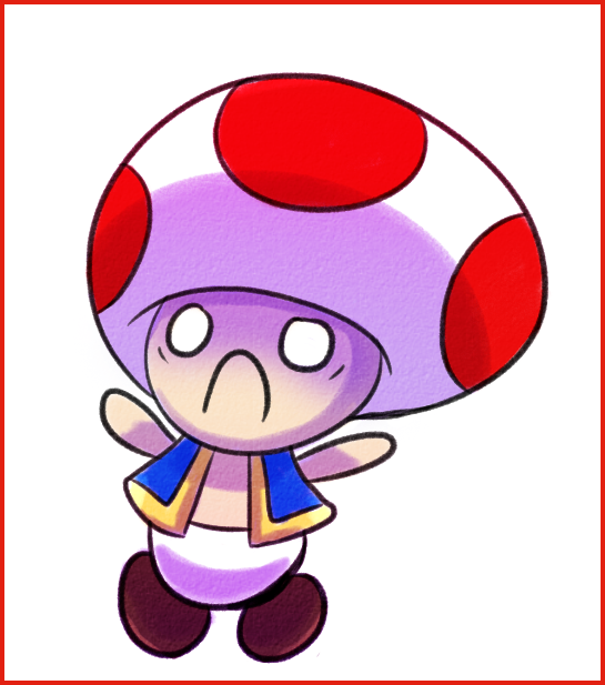 Toad's reaction to Luigi's Death Stare