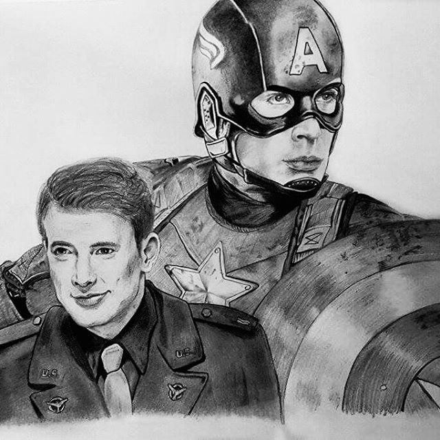 Steve Rogers / Captain America pencil drawing