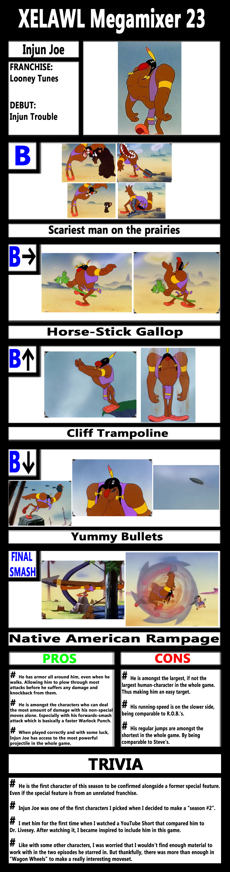 XELAWL Megamixer 23 - moveset: Injun Joe by ARCGaming91 on DeviantArt