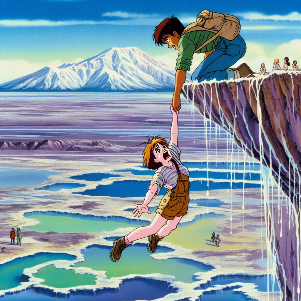 Saving girl from falling off a cliff by JnSamuel on DeviantArt