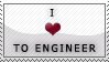 'i love to engineer' stamp