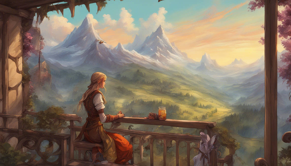 She enjoys the view of the mountains