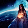 She gazes into the sphere of truth