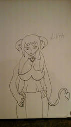 Succubus Lilith: A Wife Offered To Asie (Line Art)