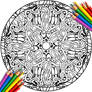 Abstract Mandala Coloring Book Page