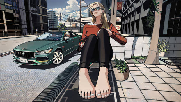 Barefoot girl GTA SA art