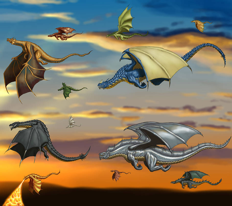 Commission: Dragons color 03 by richten on DeviantArt