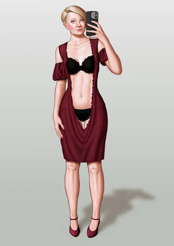 Commission: Torn cloths selfie