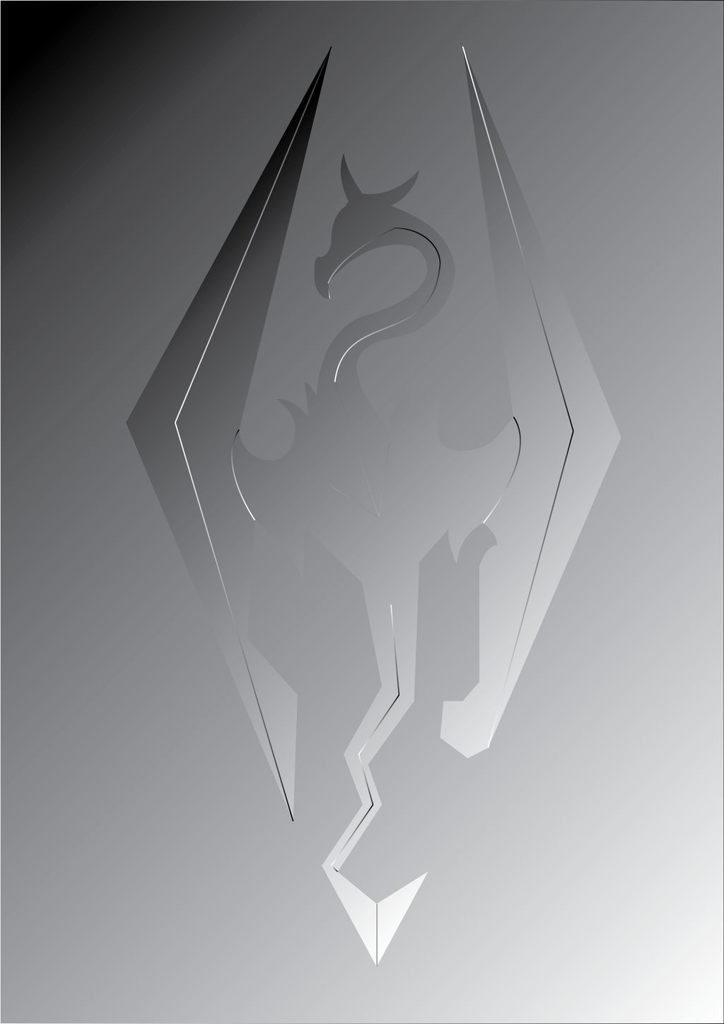 Skyrim Dragon Logo By Andrea Pixel On Deviantart