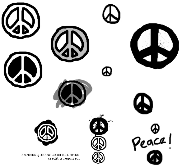 Peace sign doodle brushes