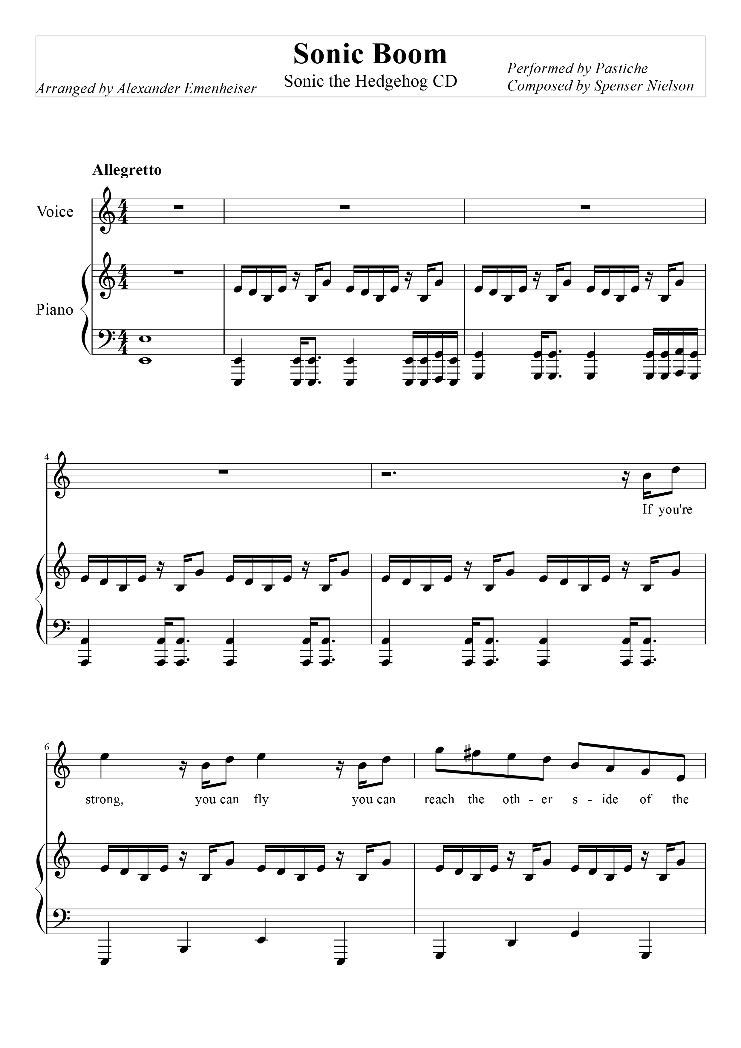 Sonic Boom Sheet Music Page 1 by ADE501 on DeviantArt