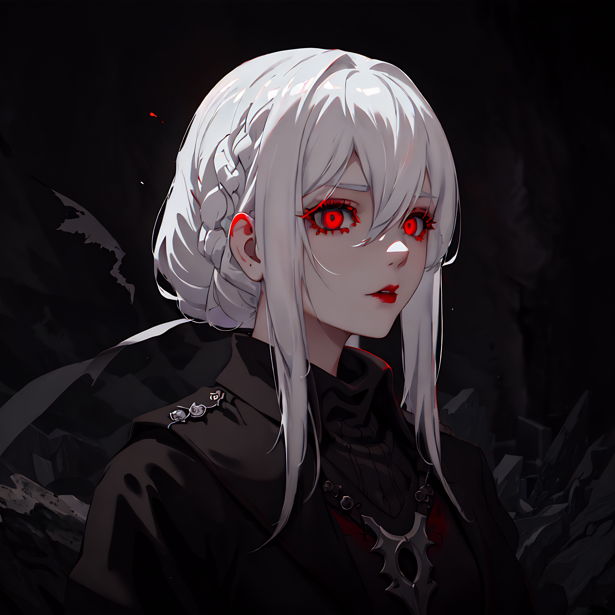 AI Dark anime girl with glowing eyes 2 by LuciaNya96 on DeviantArt