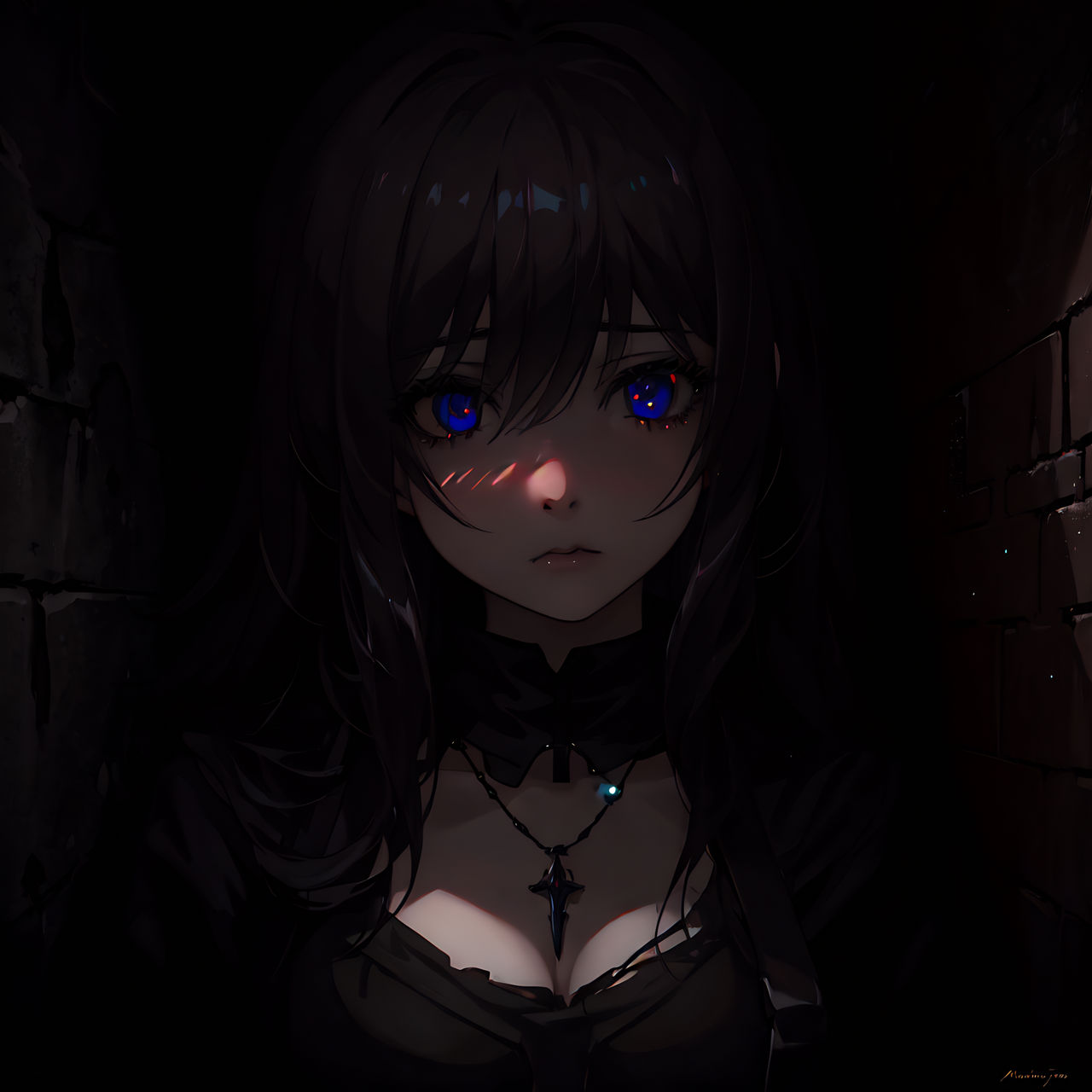Girl anime dark