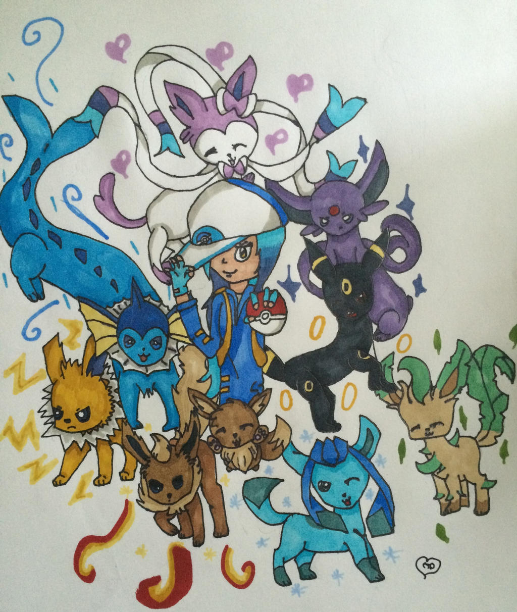 Eeveelution pokemon drawing! by CreeperTheDog on DeviantArt