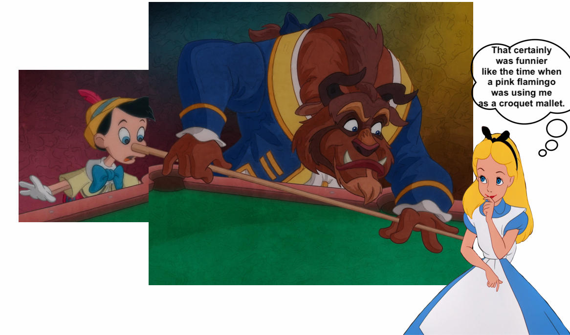 Pinoke Transformation Alice giggles at Pinoke used as a pool stick by MaxGoudiss on DeviantArt