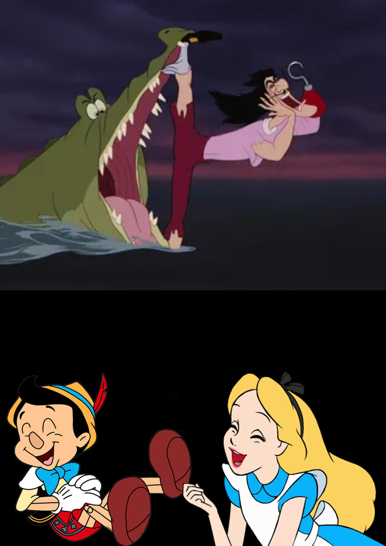 Pinoke Transformation Alice and Pinoke laugh at Hook chased by Tick Tock by MaxGoudiss on ...