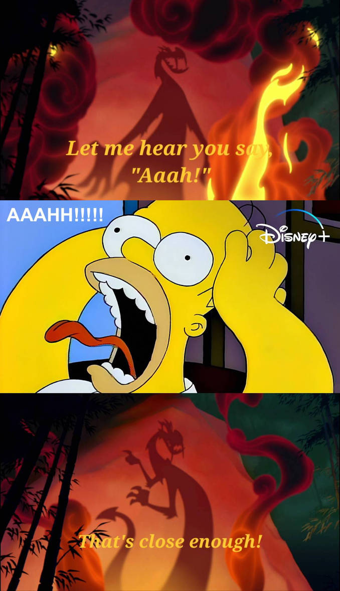 Homer Simpson reacts to Mushu's shadow by MaxGoudiss on DeviantArt