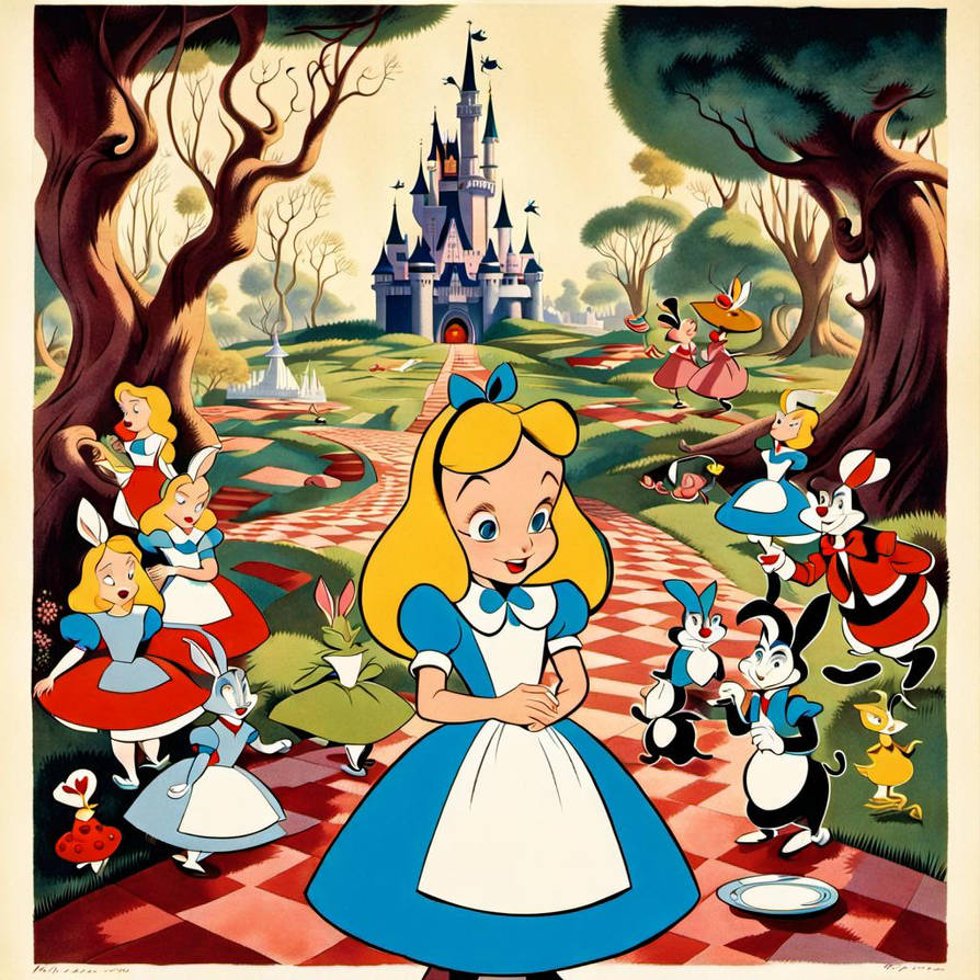 Alice in Wonderland with rabbits by MaxGoudiss on DeviantArt