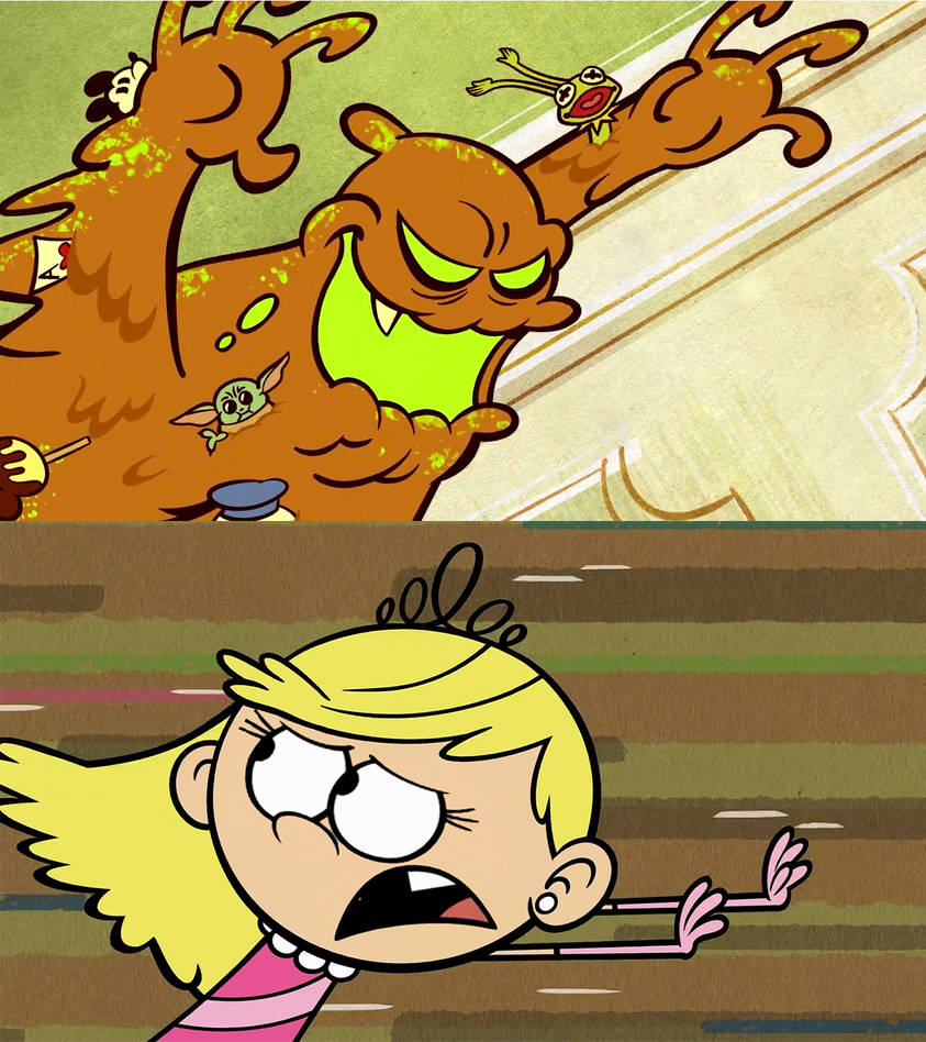 Lola Loud being chased by Mickey's clutter monster by MaxGoudiss on ...