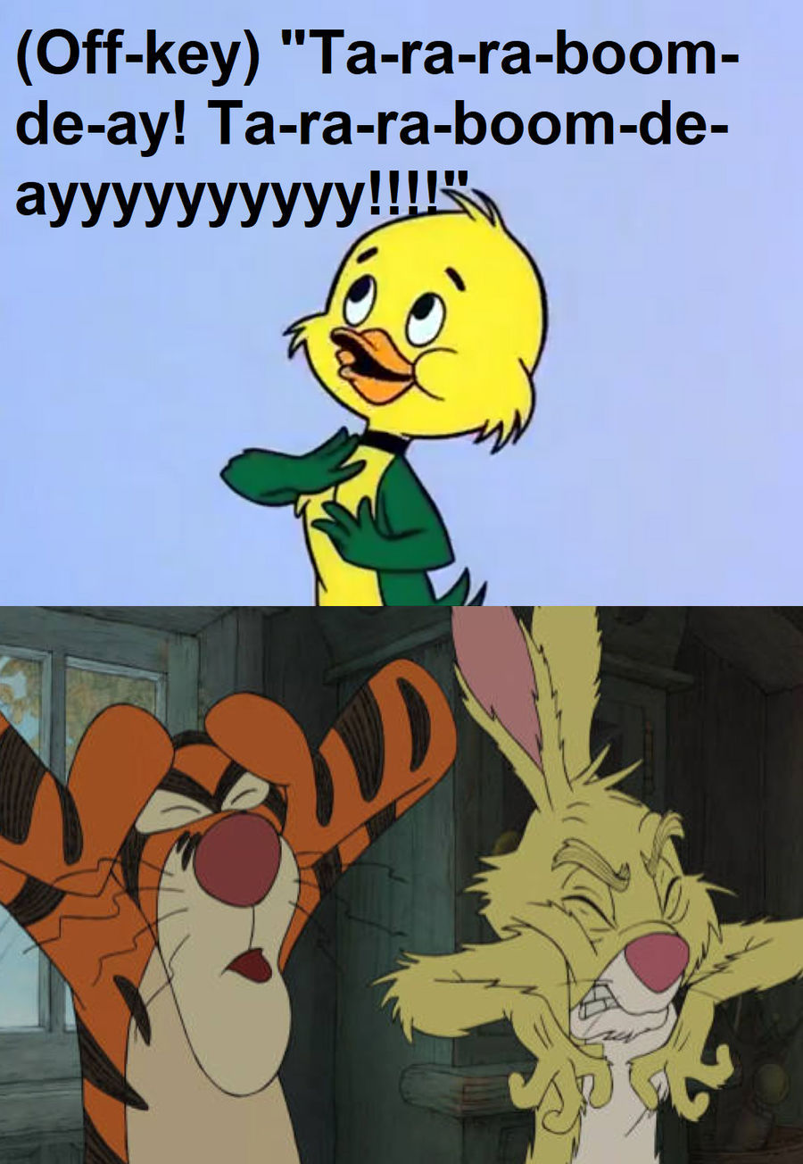 Tigger and Rabbit hates Yakky's singing by MaxGoudiss on DeviantArt
