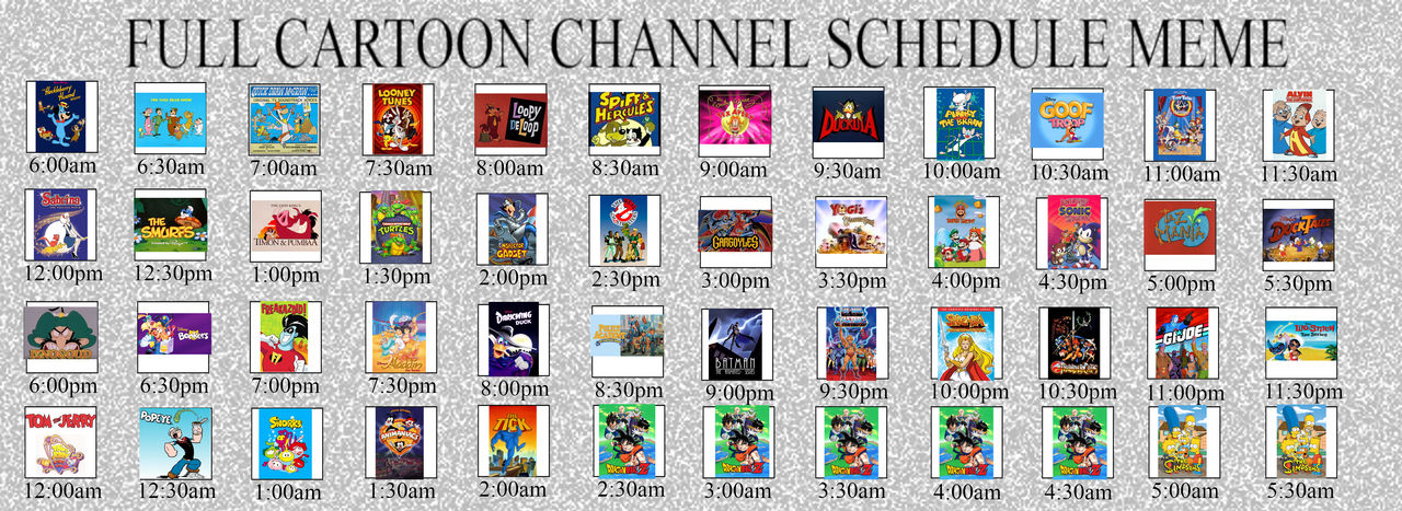 Programma Cartoon Italy's Full Cartoon Channel Schedule by MaxGoudiss on DeviantArt