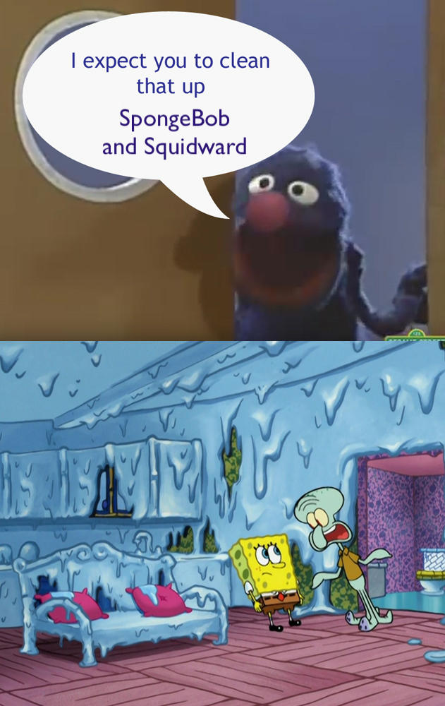 Clean Squidward Grover expects SpongeBob and Squidward to clean up by MaxGoudiss on ...