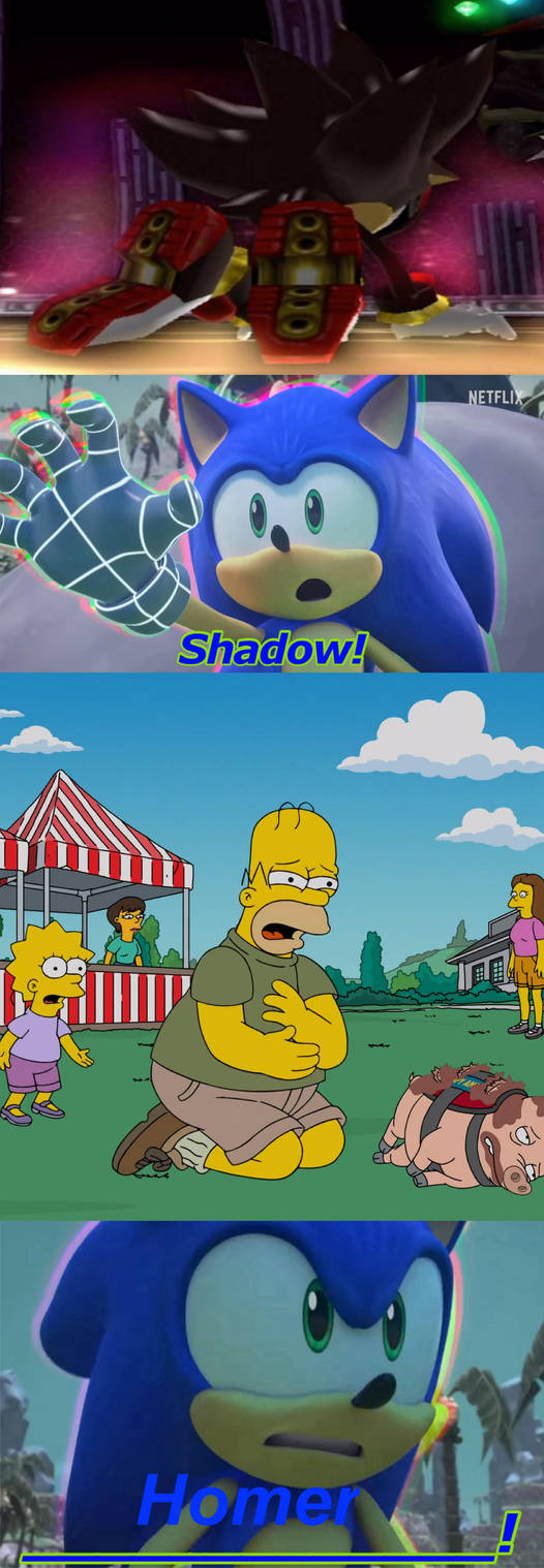 Shadow And Homer's Panic Attacks Shock Sonic by MaxGoudiss on DeviantArt