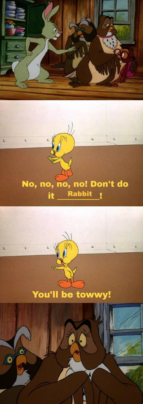 Tweety tries to stop Rabbit by MaxGoudiss on DeviantArt