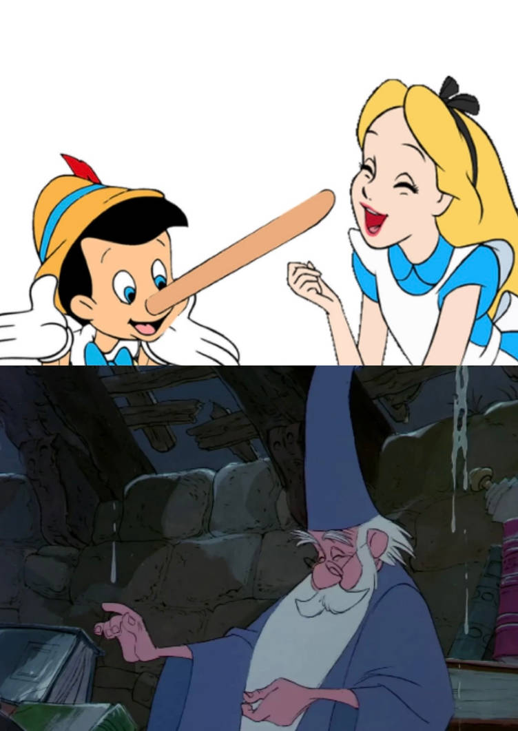 Alice Merlin Merlin and Alice laughs at Pinocchio's nose by MaxGoudiss on DeviantArt