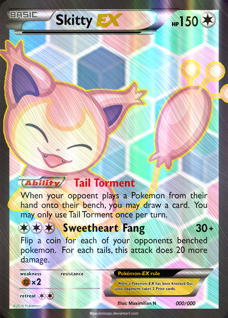 skitty full art pokemon card - Diamond & Pearl - Legends Awakened - RarityCommon Hit Points50 HP Lightning Energy Catch Search your discard pile for a basic Energy card Hand painted Skitty Pokemon card!