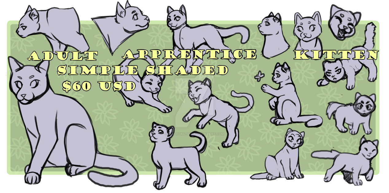 Warrior cats doodle page YCH by FlufffNStuff on DeviantArt