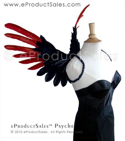 Black RED PSYCHE Angel WINGS