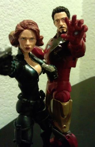 Movie Version Black Widow and Tony Stark