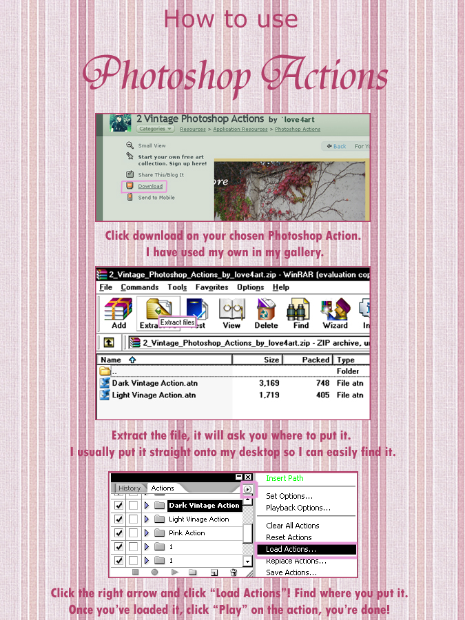 How to use a photoshop action