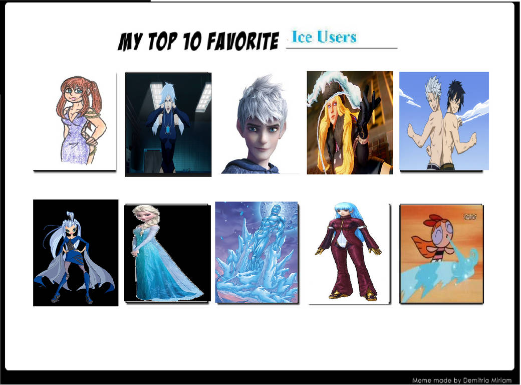 My Top Ten Favorite Ice Users by ShineEternal on DeviantArt