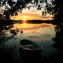 The sunset and the boat