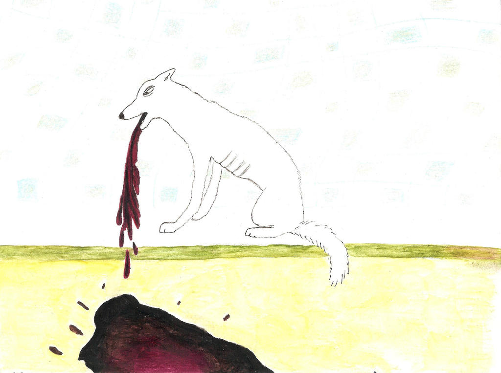 Sick Wolf Vomiting Blood by tiredredhead on DeviantArt